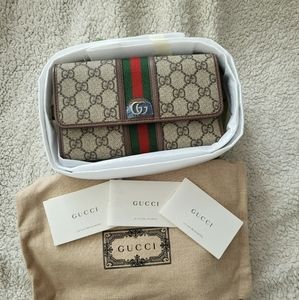 Gucci Trifold Ophidia Wallet Crossbody